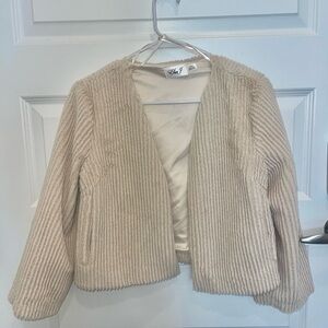 Chic Beige Corduroy Jacket / cozy wedding cover up